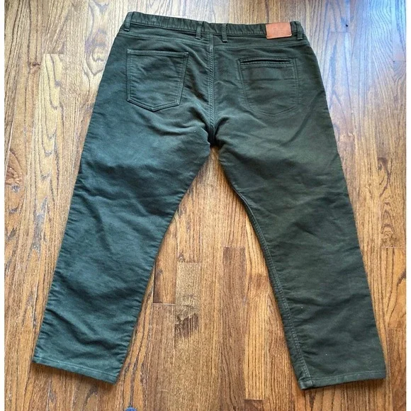 BILLY REID Moleskin Jean Mens Size 40x27 Dark Green Made In USA Pants